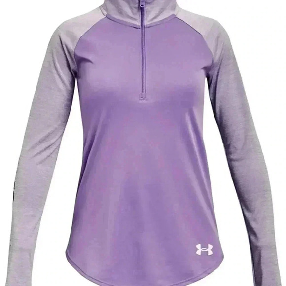 UNDER Armour Girls' Tech Graphic Half-Zip T-Shirt size Large - Picture 1 of 5